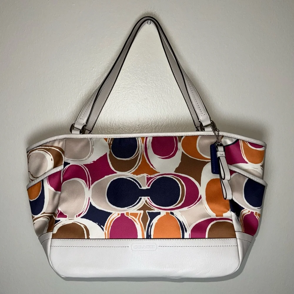 Coach Signature Multi-Color Canvas &‎ Leather Tote Bag - F23277 NWT